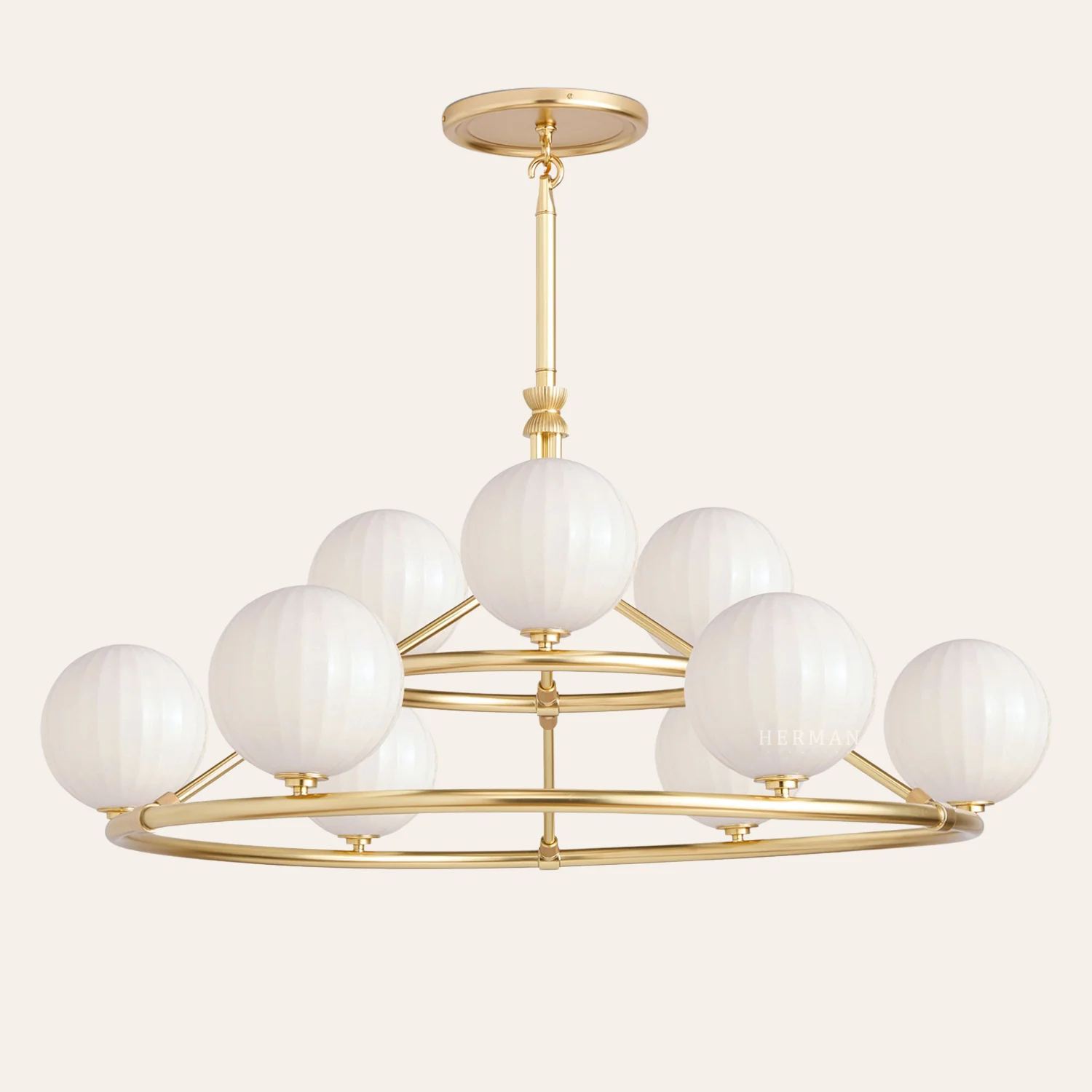 Enzo 48" Glass Double Tier Chandelier - Image 3