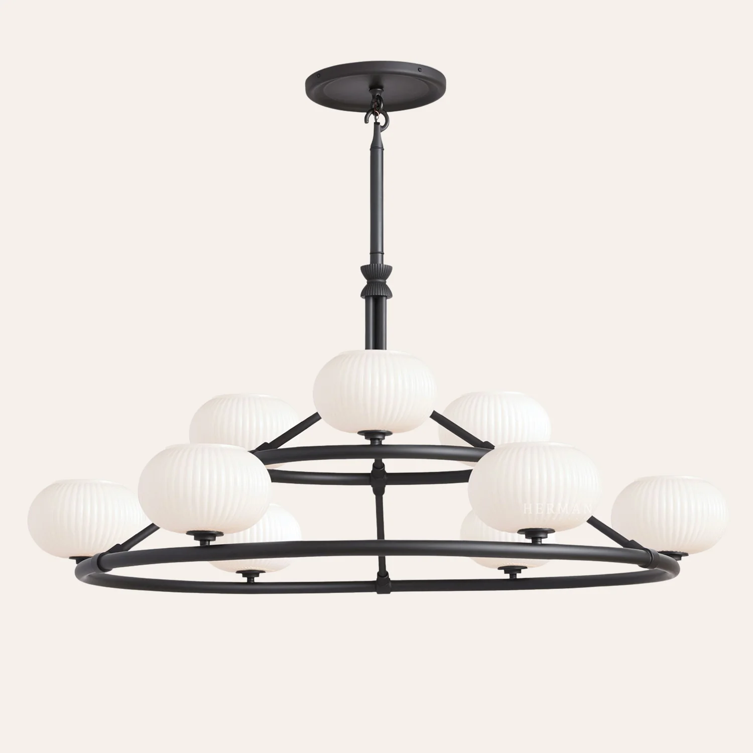 Enzo 48" Glass Double Tier Chandelier - Image 6