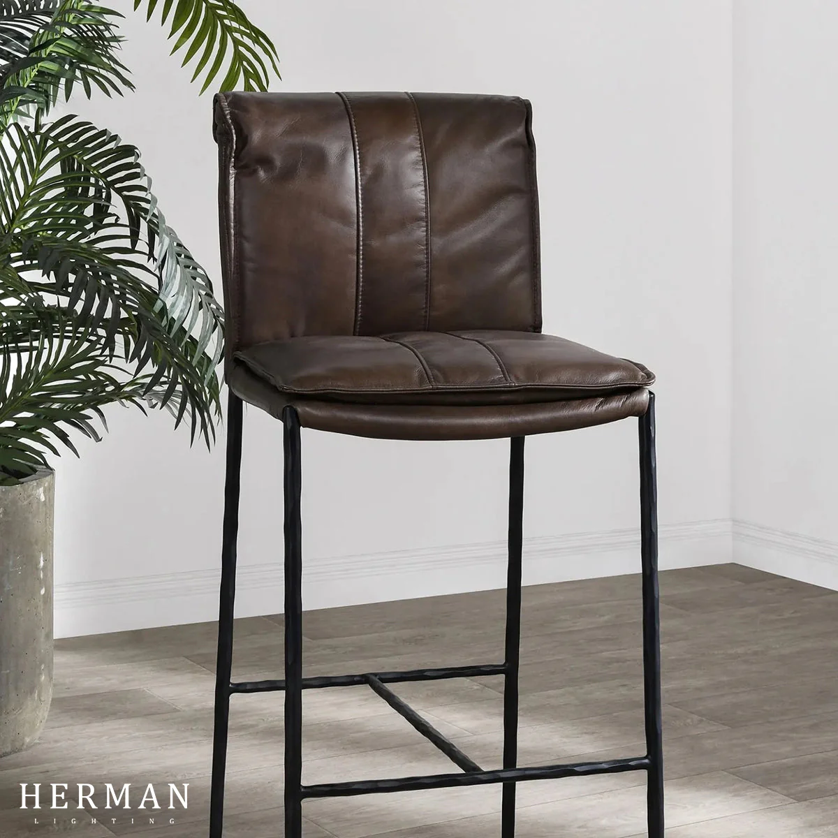 Eugina Leather Stool - Image 10