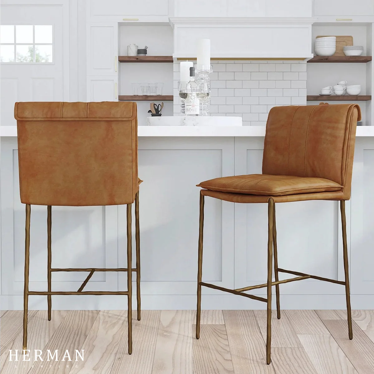 Eugina Leather Stool - Image 11