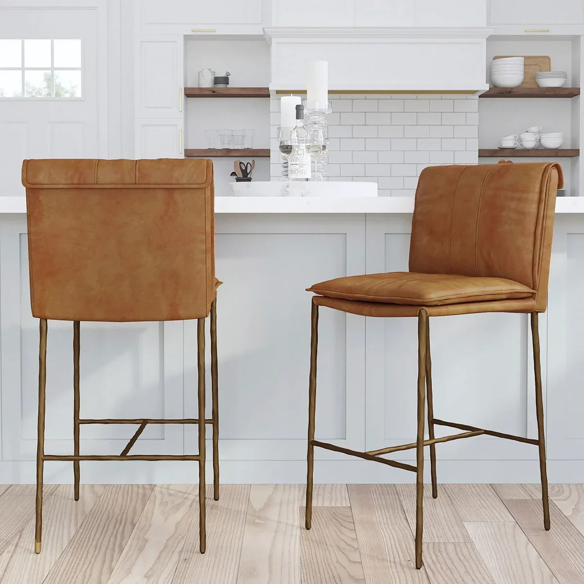 Eugina Leather Stool - Image 13