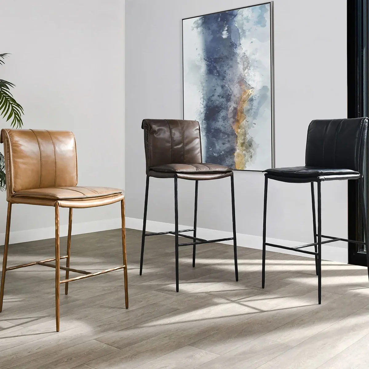 Eugina Leather Stool - Image 18