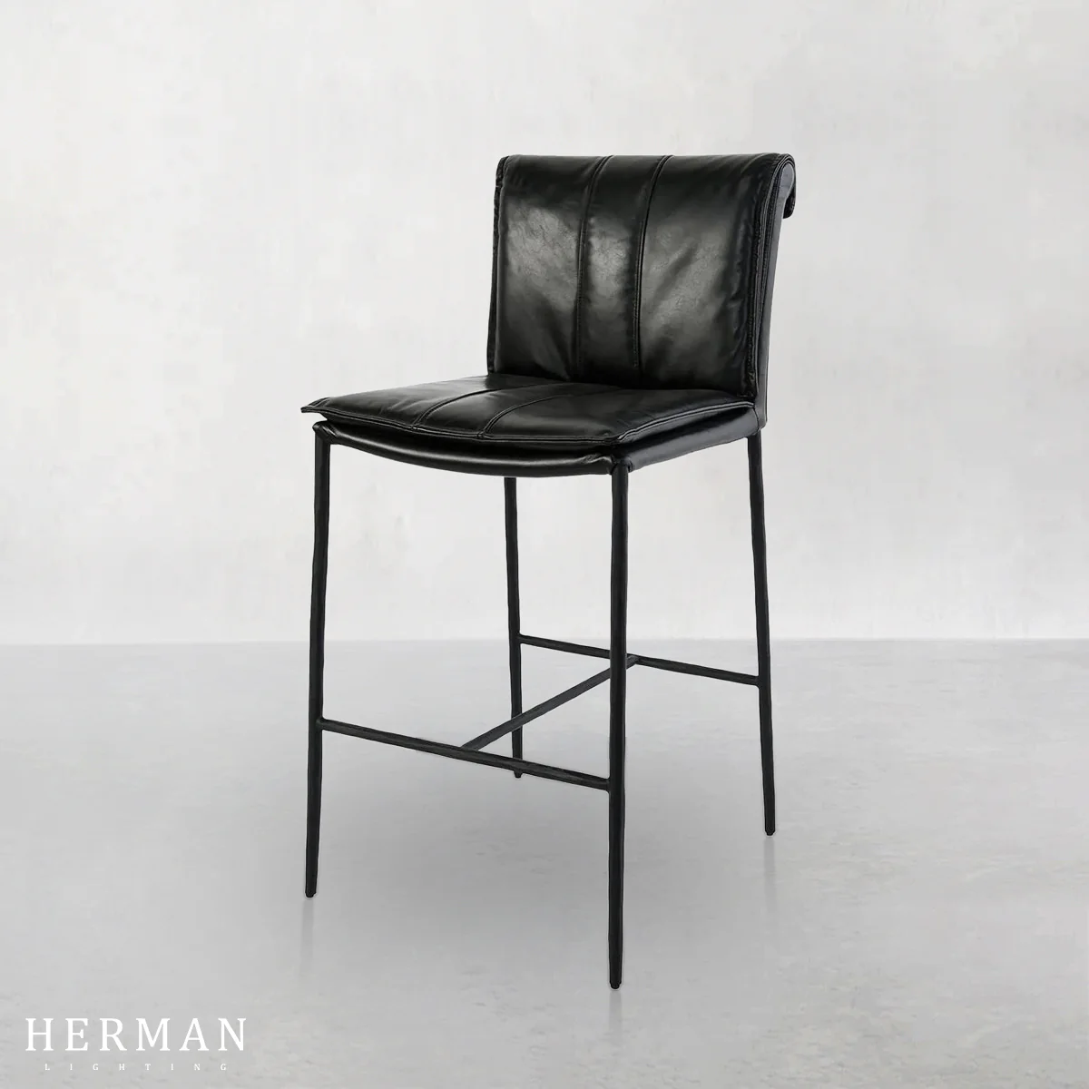 Eugina Leather Stool - Image 3