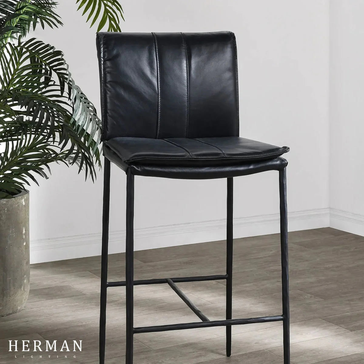 Eugina Leather Stool - Image 5