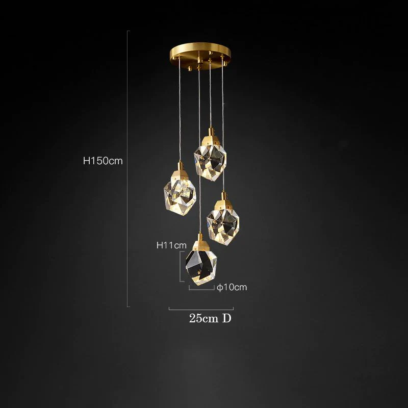 Eve Crystal Multi-Lights Pendant - Image 3