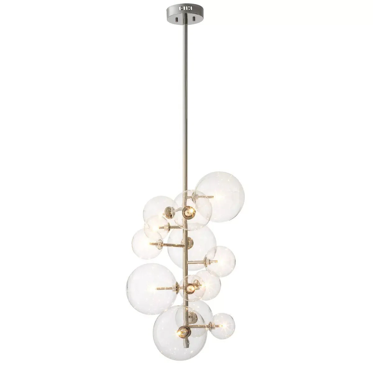 Ezra Modern Brass Chandelier [Antique Brass/Nickel/Bronze/Clear Glass) - Image 3