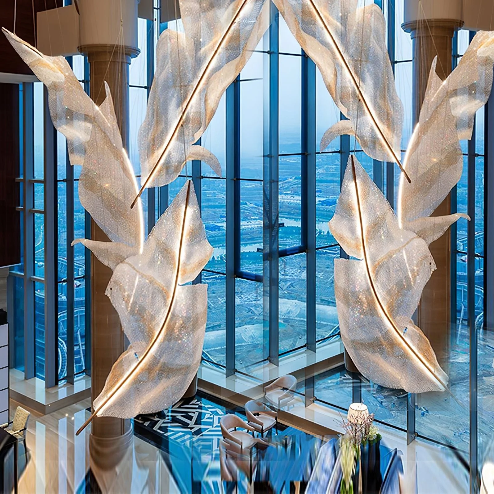 Falling Leaves Glass Chandelier - Image 2