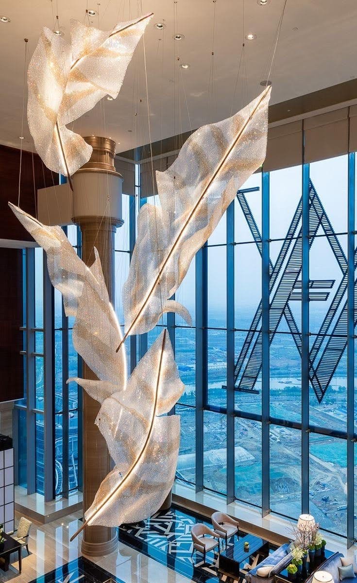 Falling Leaves Glass Chandelier - Image 3