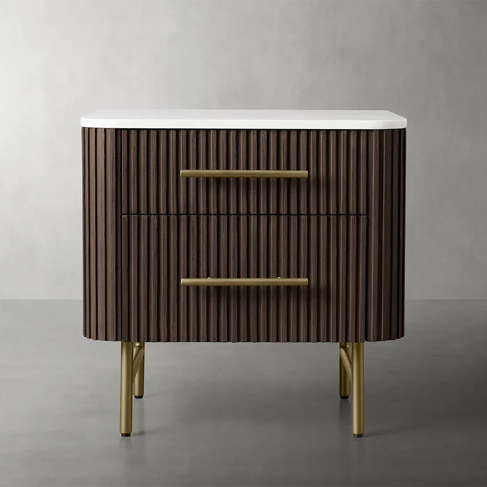 Arden Closed Nightstand in Oak - Image 10