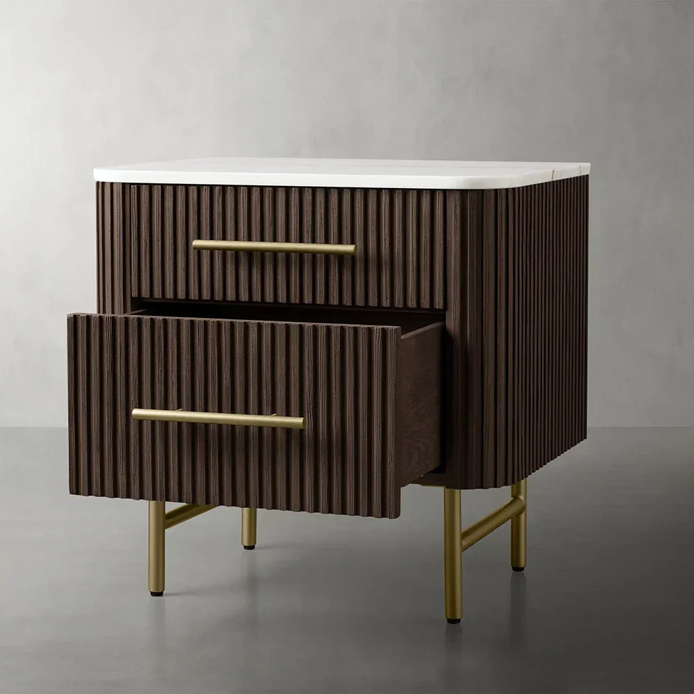 Arden Closed Nightstand in Oak - Image 11