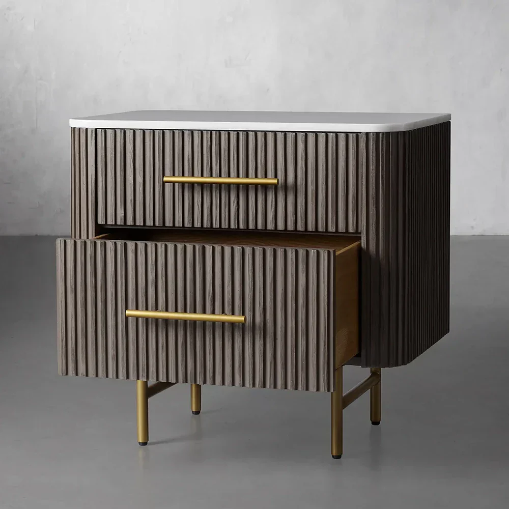 Arden Closed Nightstand in Oak - Image 23