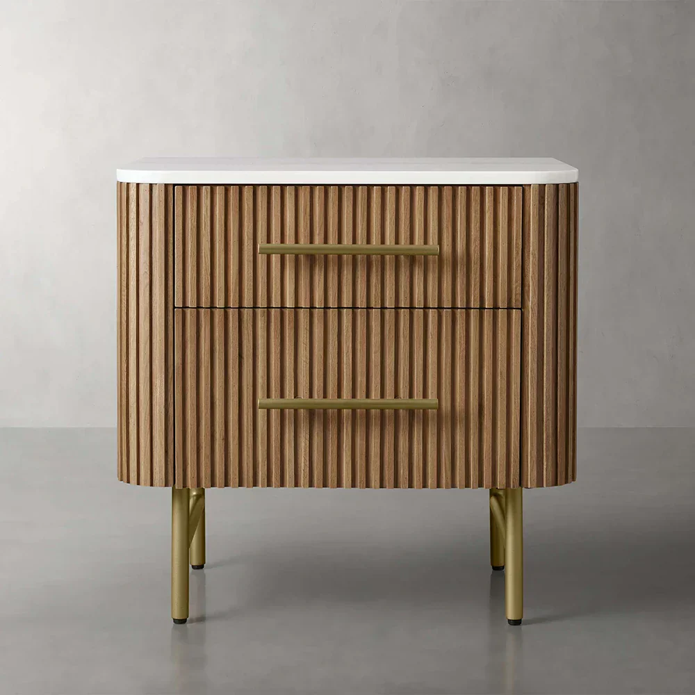 Arden Closed Nightstand in Oak - Image 4