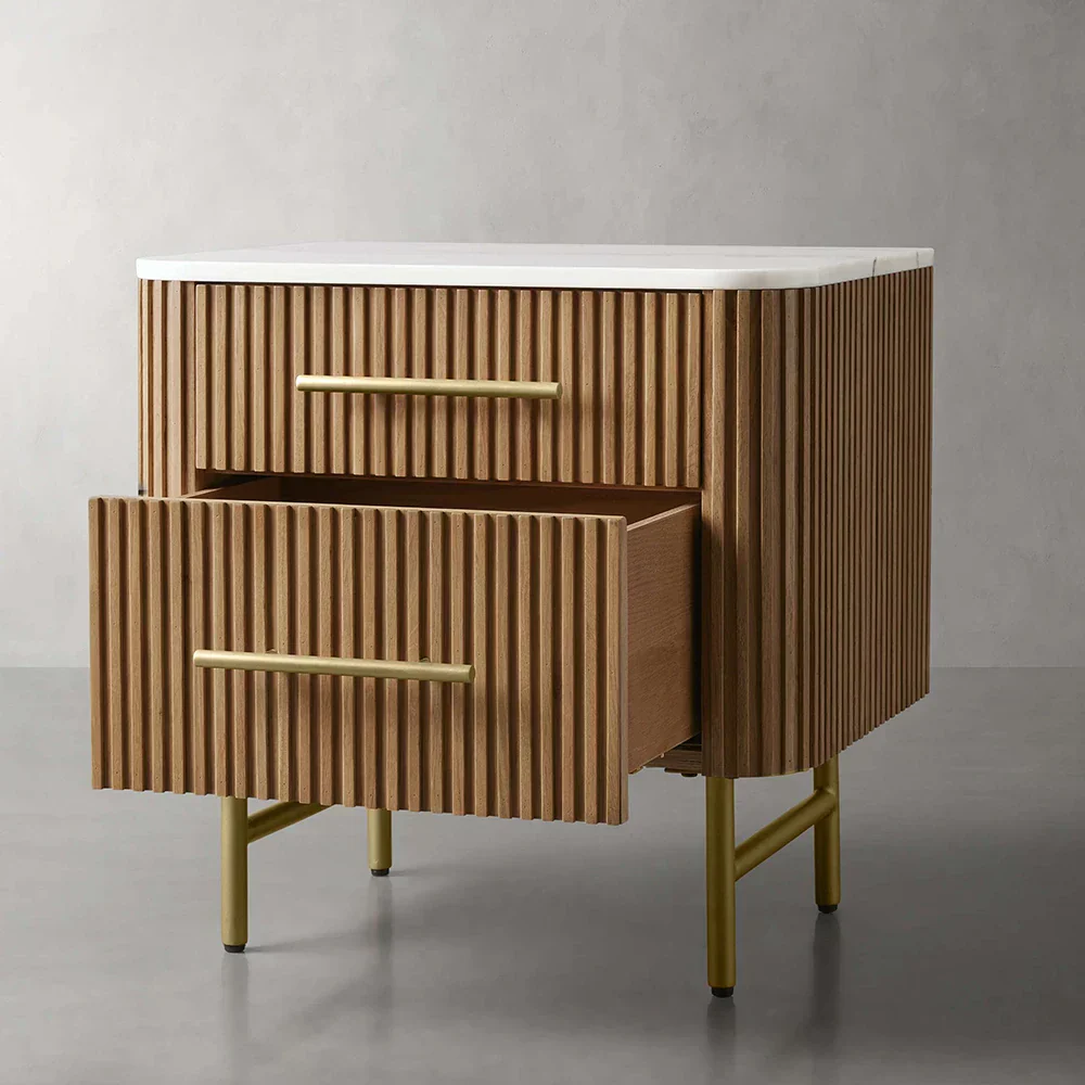 Arden Closed Nightstand in Oak - Image 5