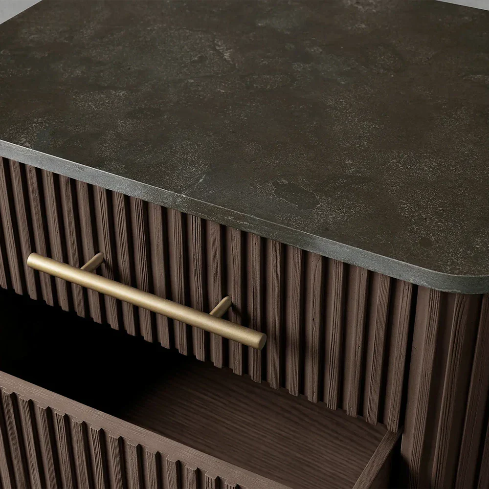 Arden Closed Nightstand in Oak - Image 9