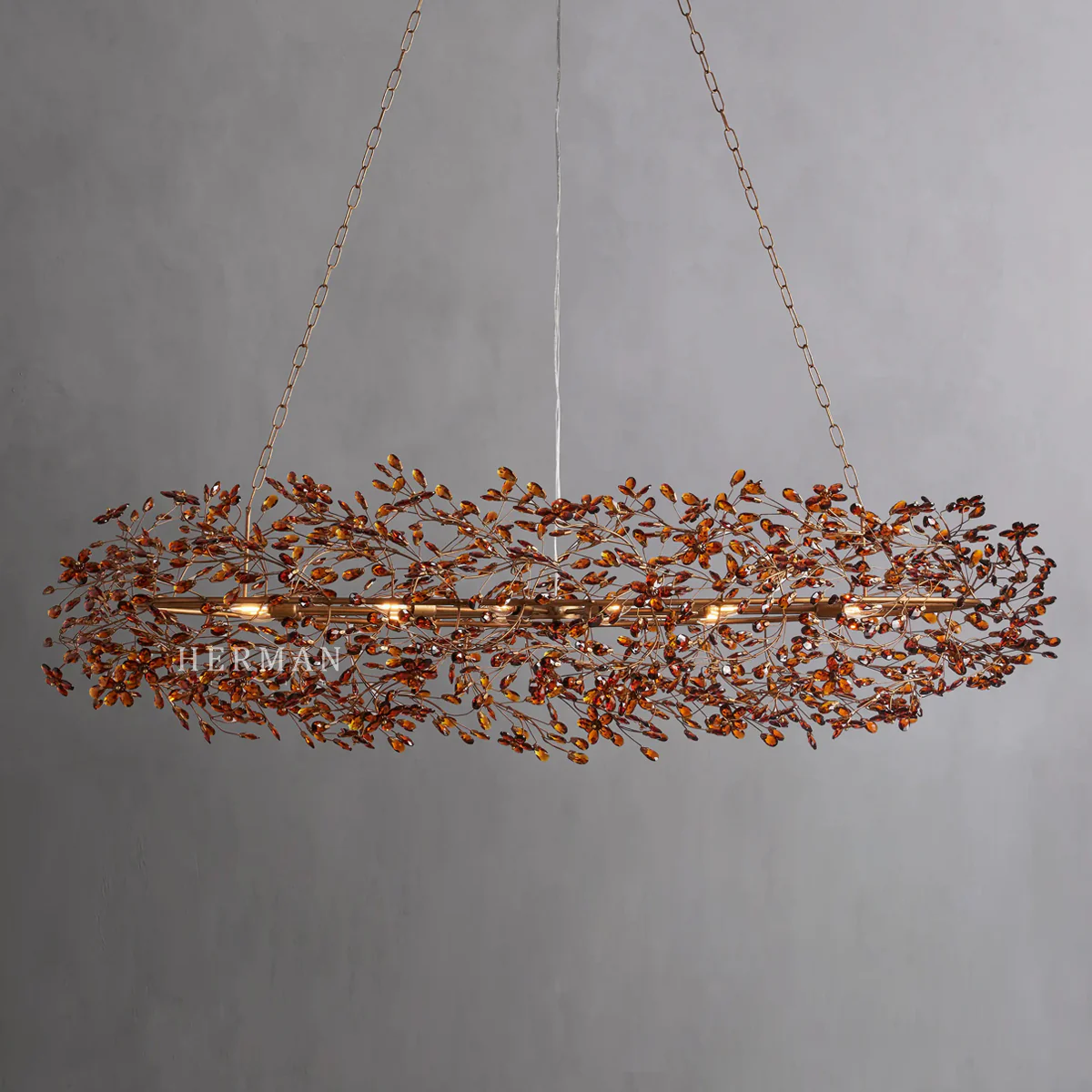 Fiore Colored Oval Chandelier 62" 74" - Image 6
