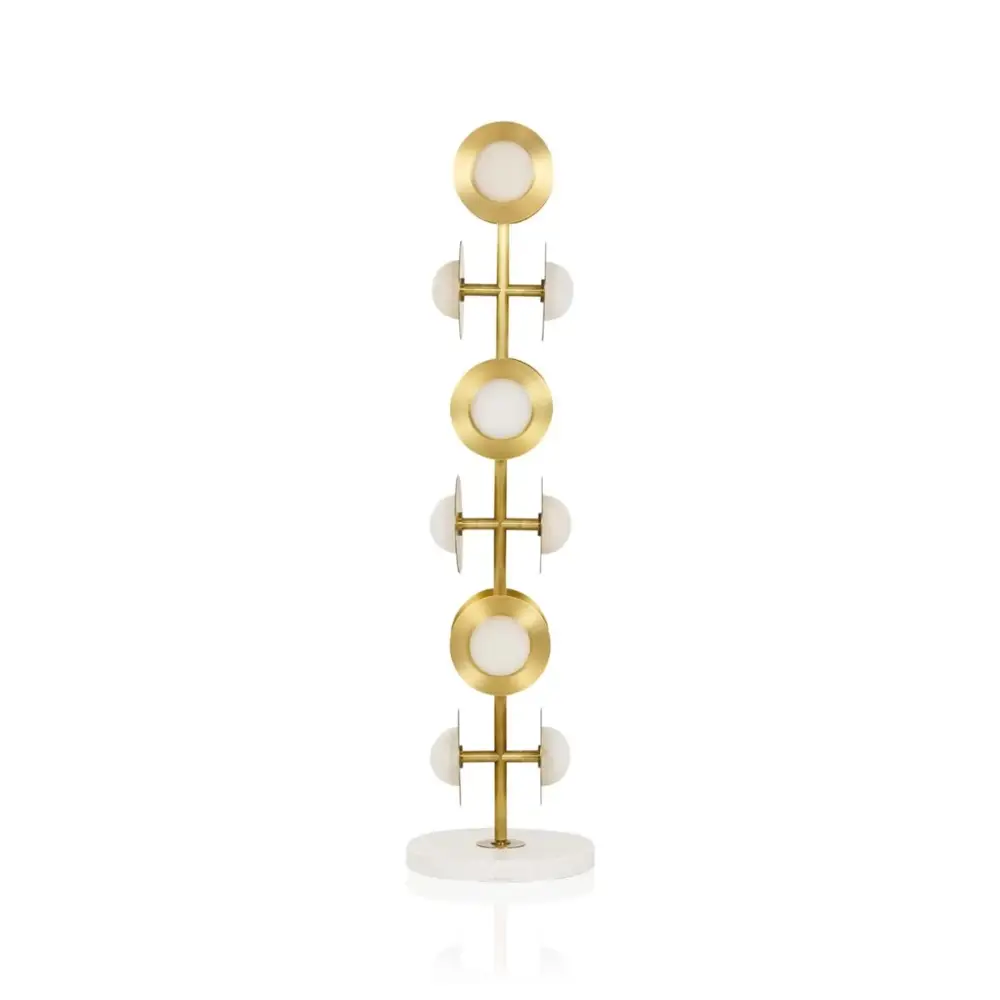 Sculptural Alabaster & Brass Floor Lamp - Image 2