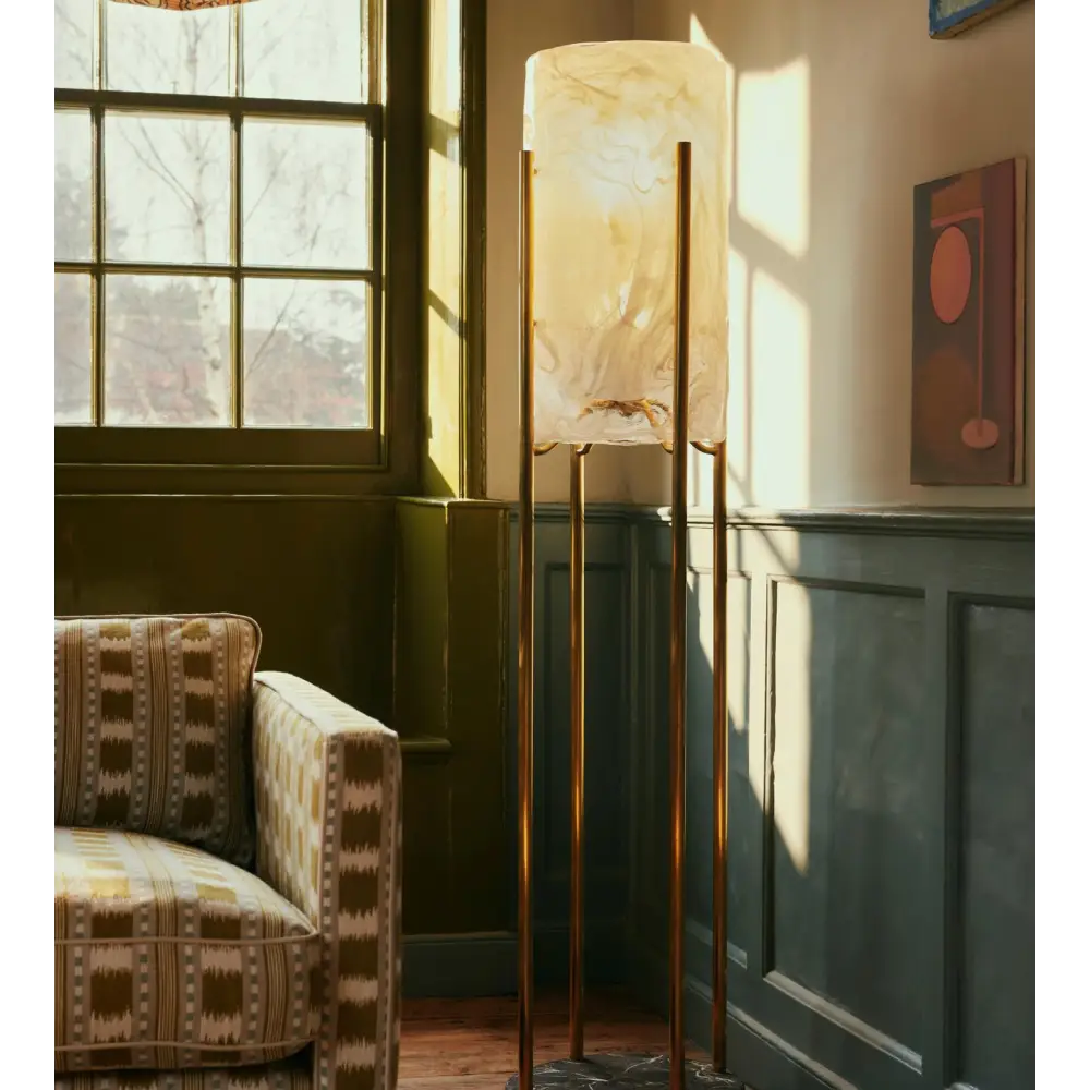 Minimalist Marble & Brass Floor Lamp - Image 5