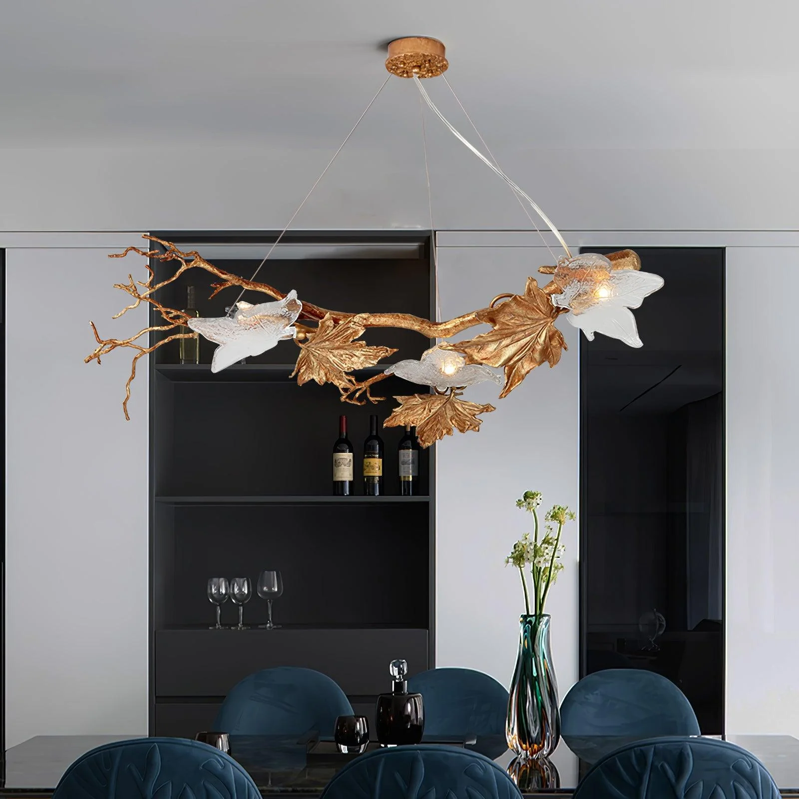 Folio Branch Brass Chandelier - Image 16
