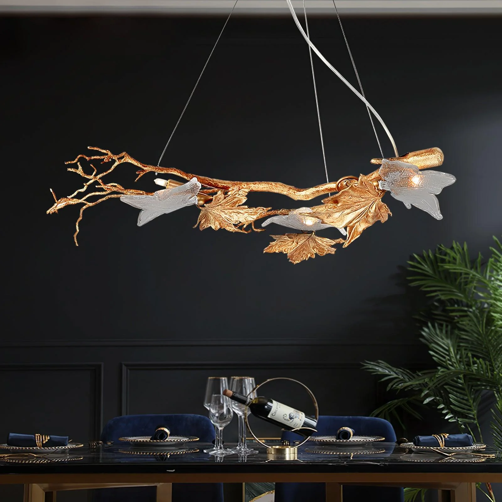 Folio Branch Brass Chandelier - Image 17