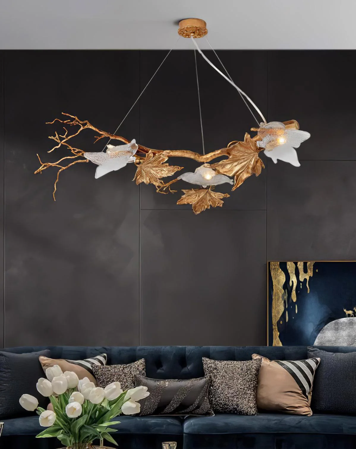 Folio Branch Brass Chandelier - Image 21
