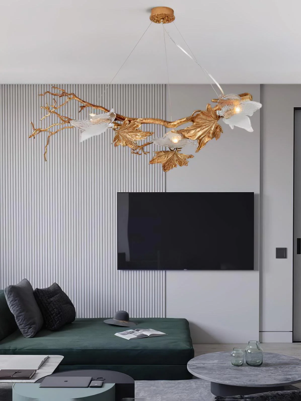 Folio Branch Brass Chandelier - Image 4