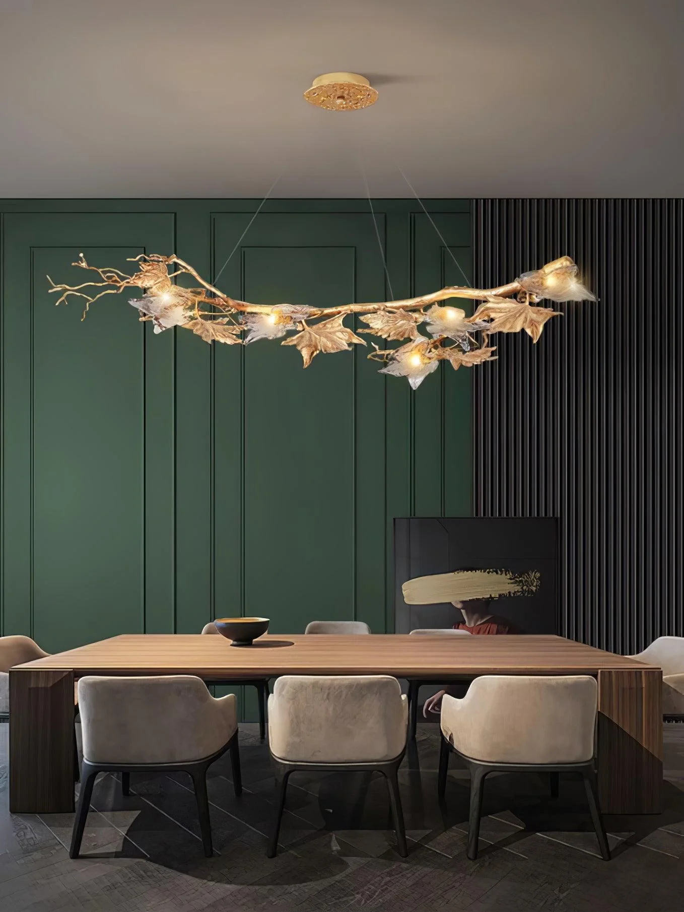 Folio Branch Brass Chandelier - Image 8