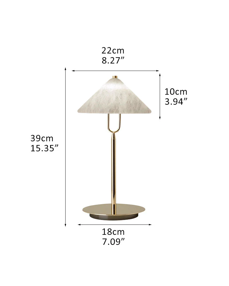 Fuji Cone Alabaster Desk Table Lamp Wide 8" for bedroom home decor - Image 9