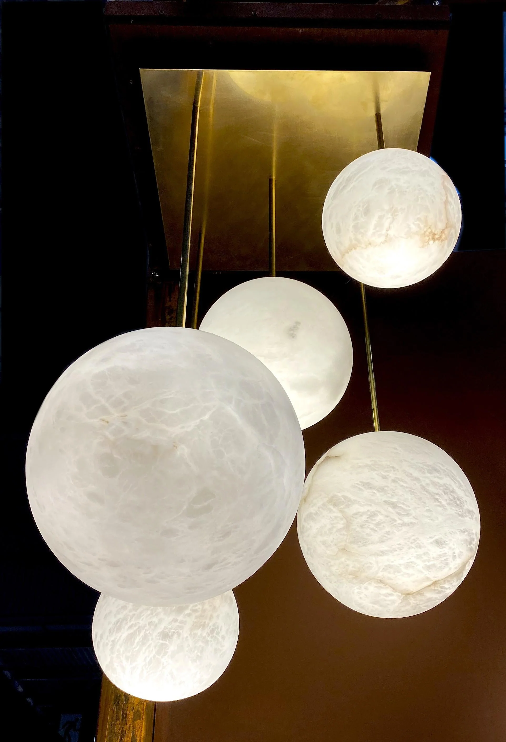 Galaxy Contemporary Italian Alabaster Marble Globe Chandelier - Image 5