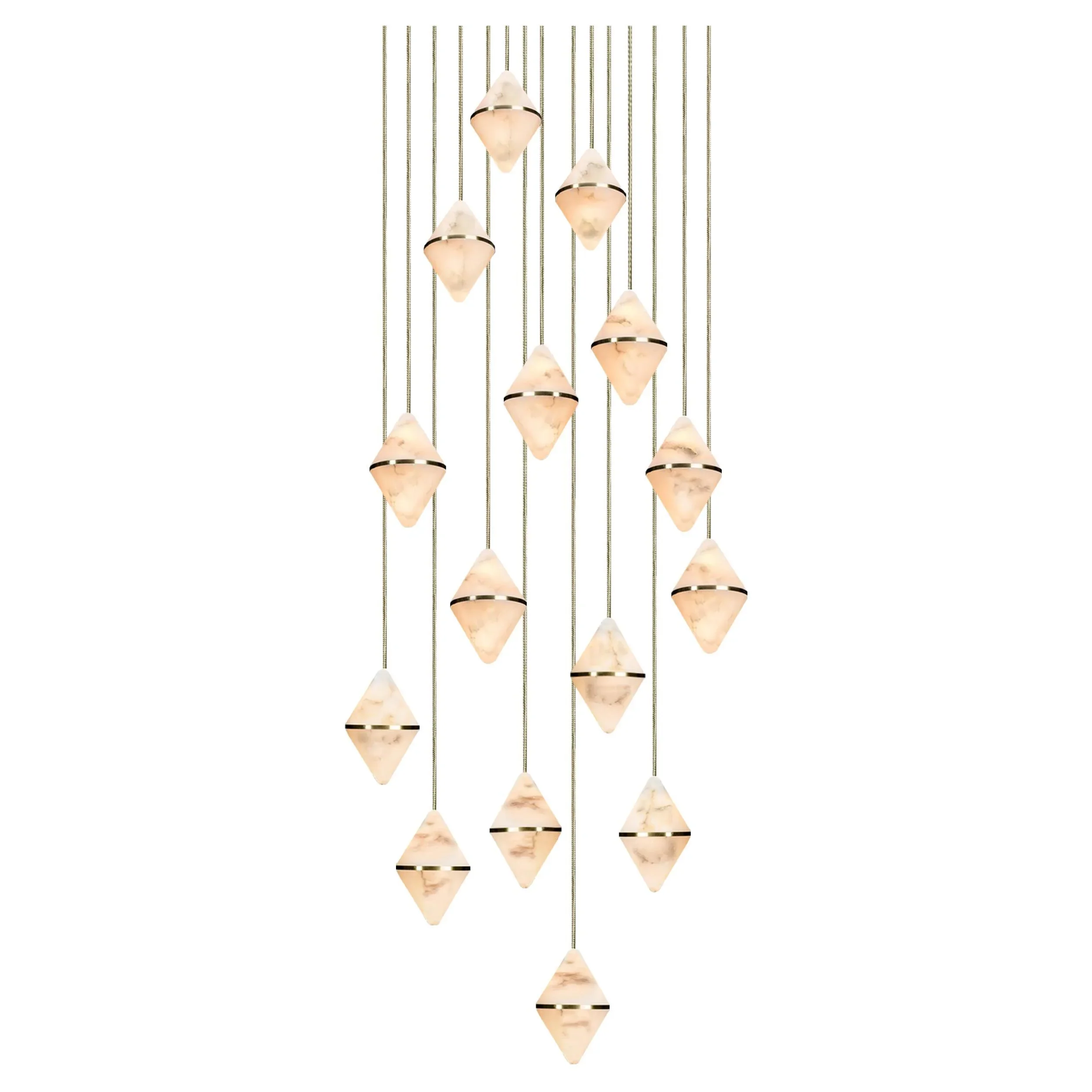 Gem Circular Cluster Alabaster Chandelier 15 - Image 2