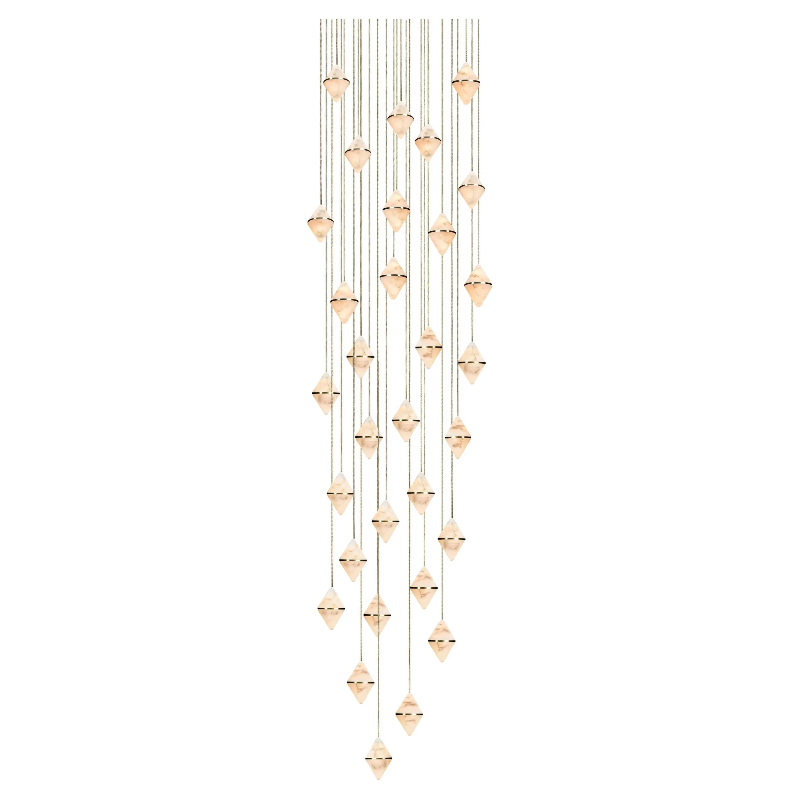 Gem Circular Cluster Alabaster Chandelier 30 - Image 2