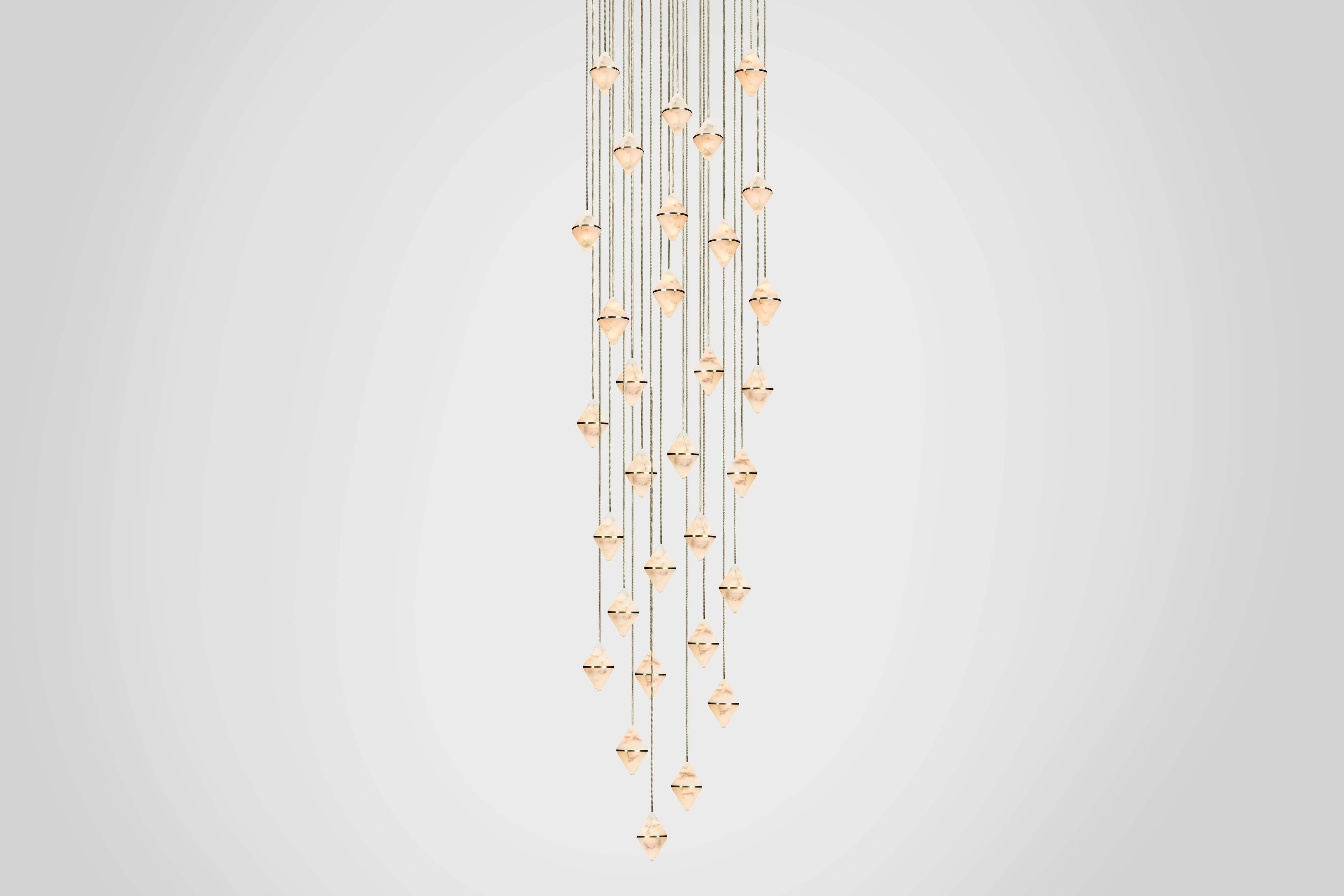 Gem Circular Cluster Alabaster Chandelier 30 - Image 3