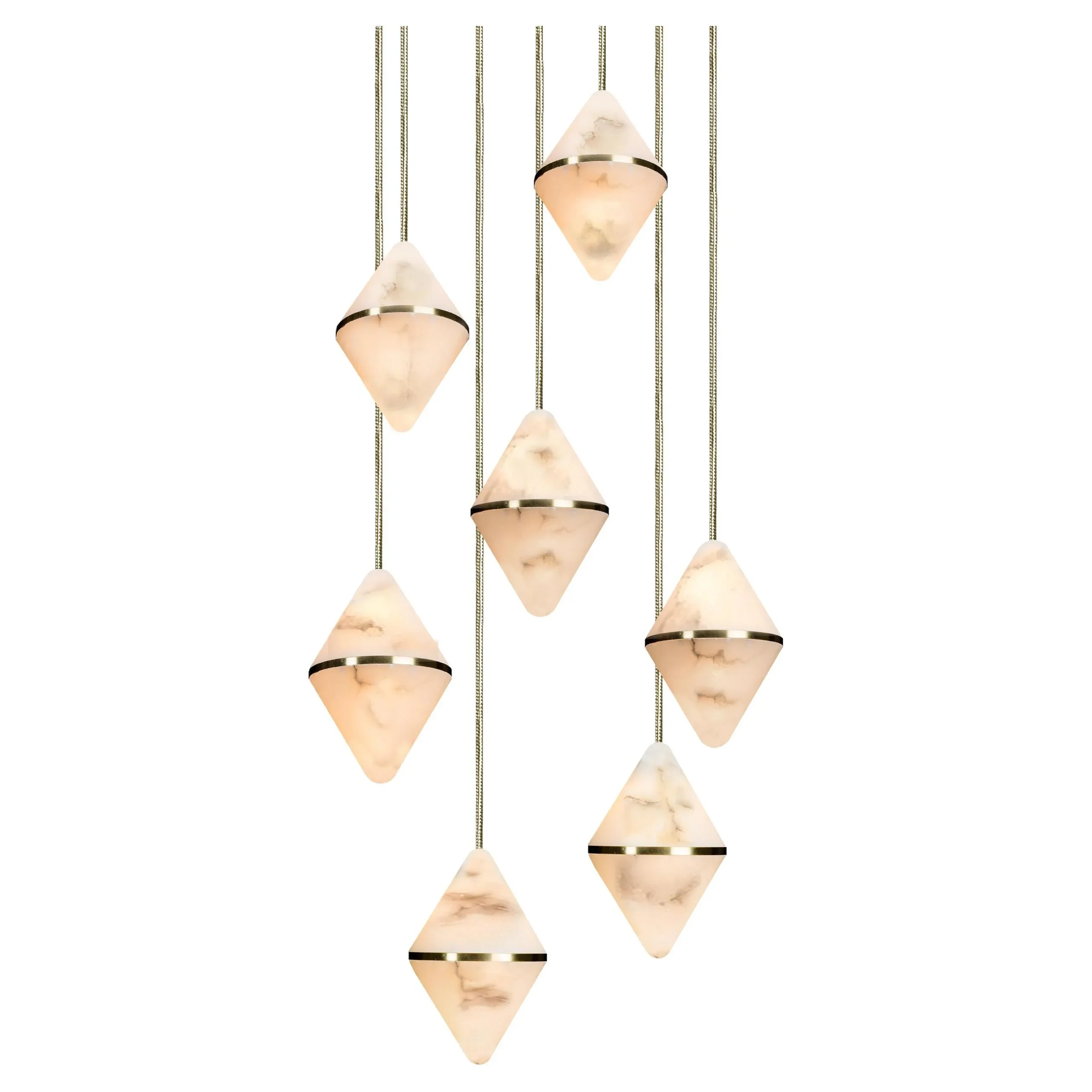 Gem Circular Cluster Alabaster Chandelier 7 - Image 2