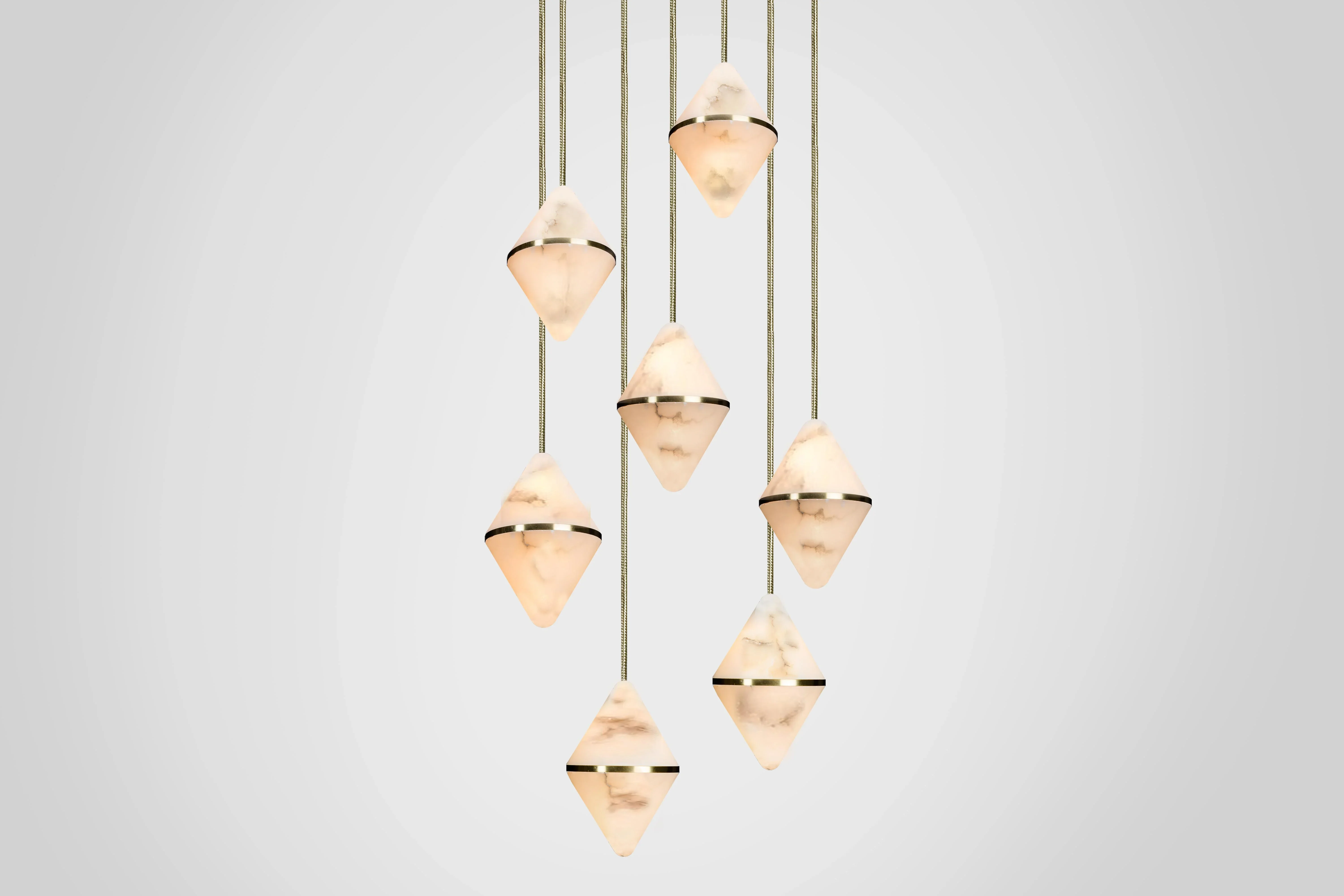 Gem Circular Cluster Alabaster Chandelier 7 - Image 3