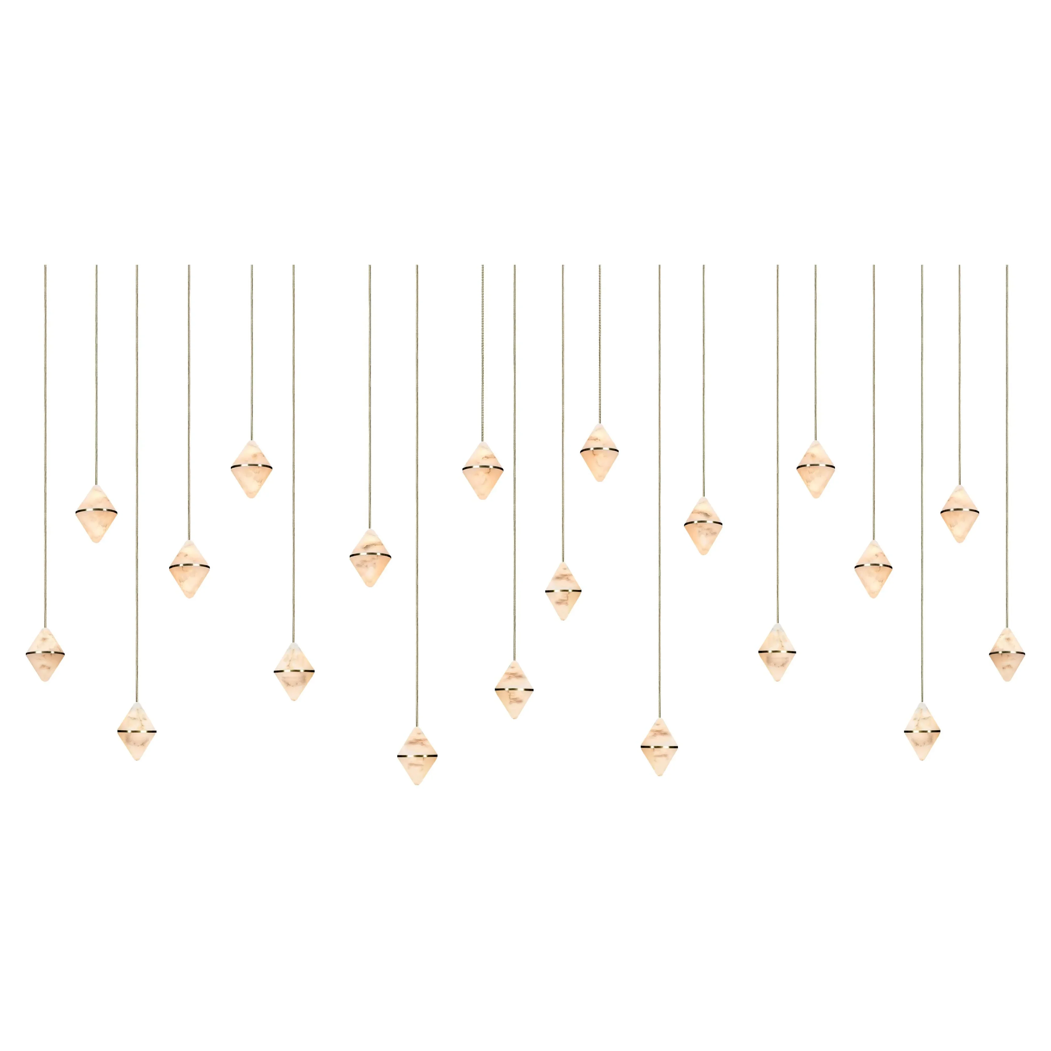 Gem Rectangular Alabaster Chandelier 20 - Image 2