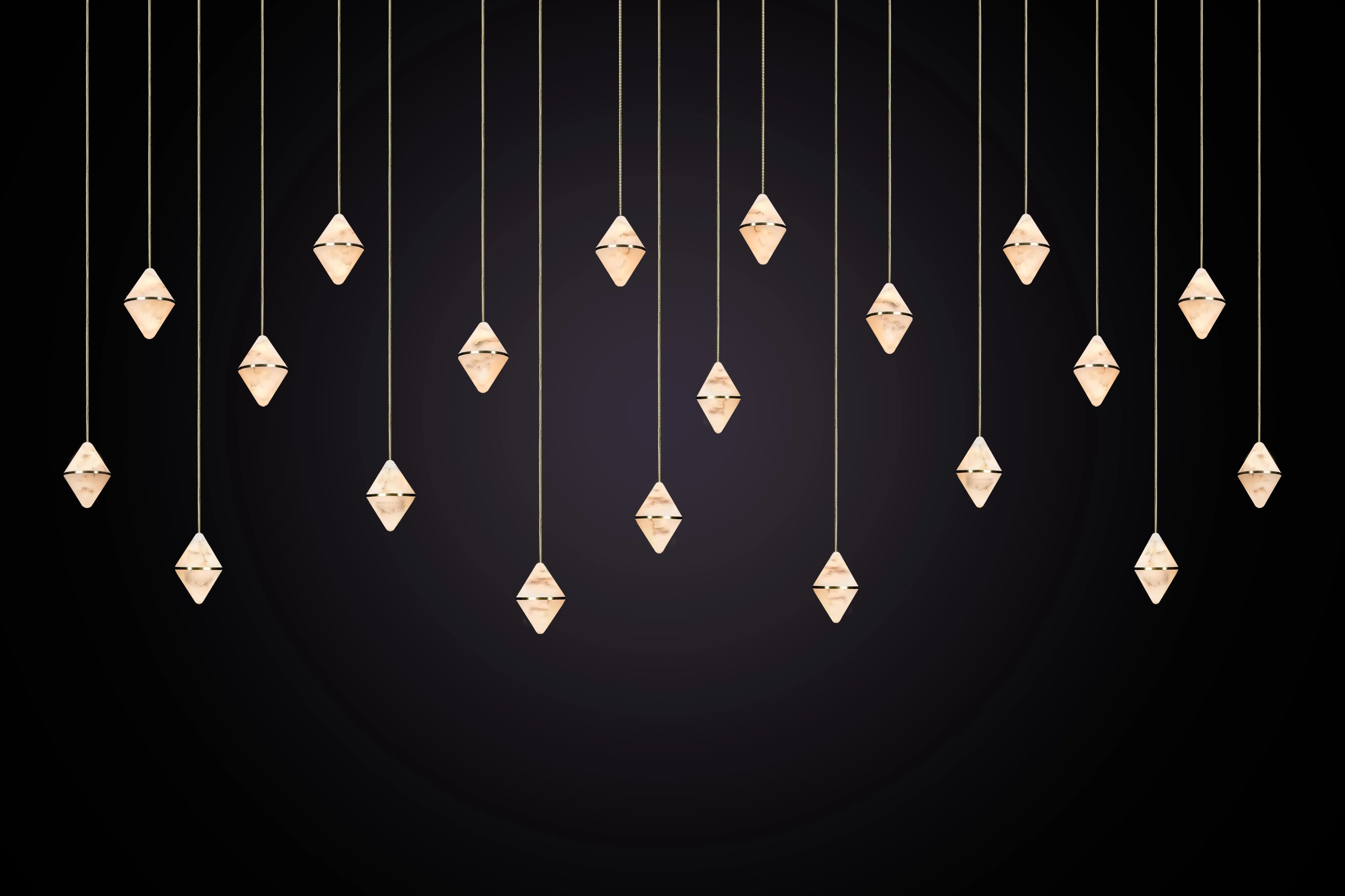Gem Rectangular Alabaster Chandelier 20 - Image 3