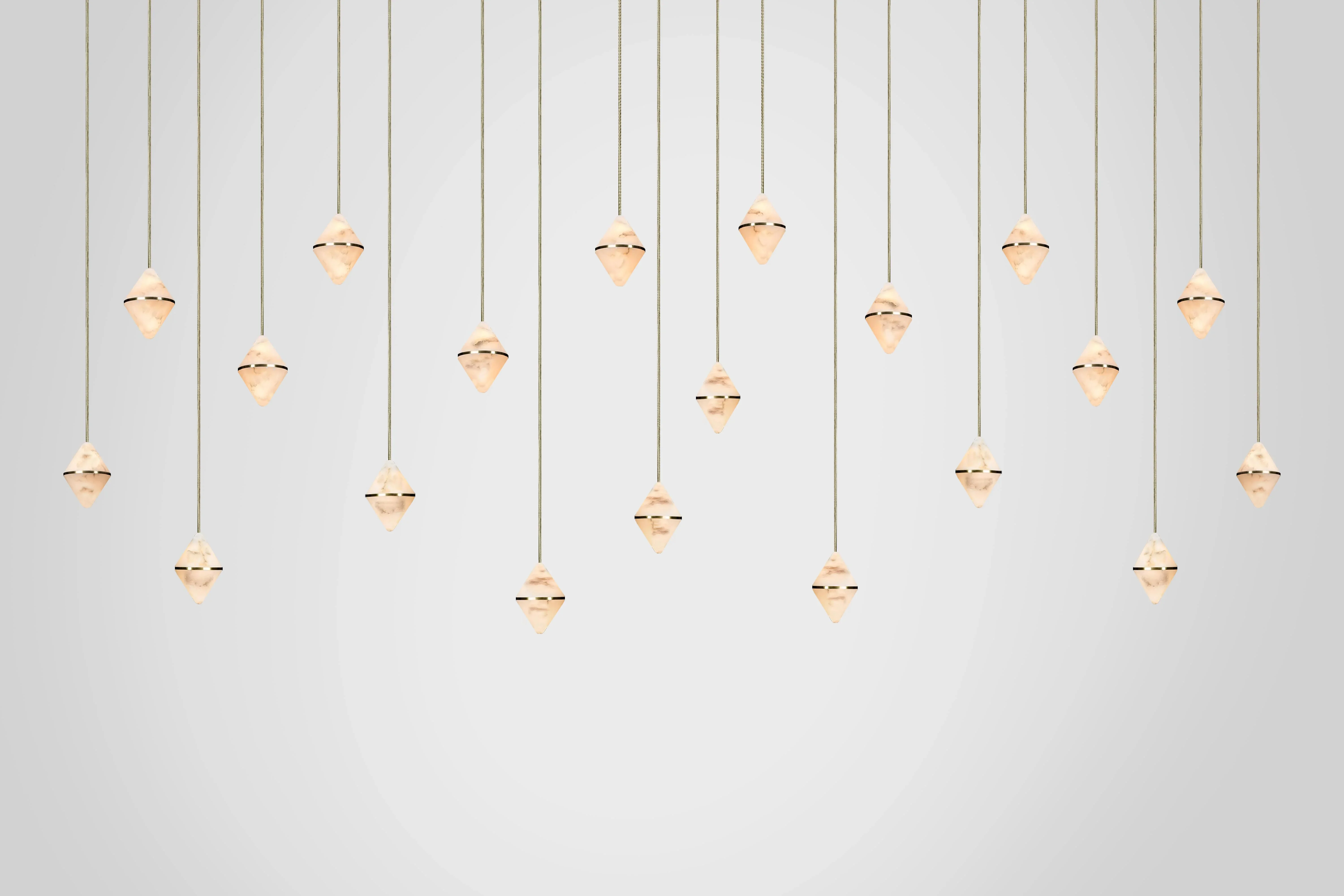 Gem Rectangular Alabaster Chandelier 20 - Image 4