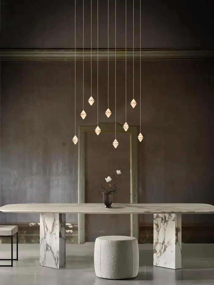 Gem Rectangular Alabaster Chandelier 9 - Image 4