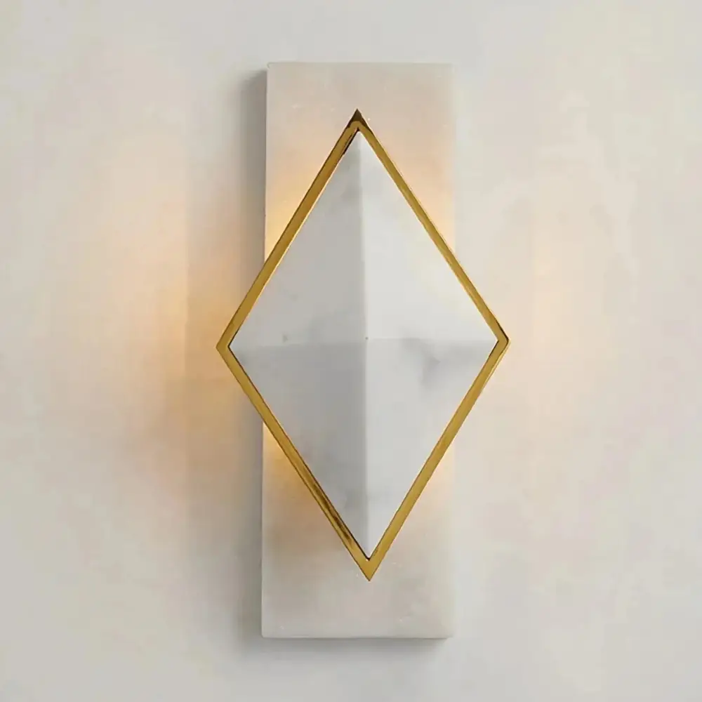 Geometric Alabaster Wall Sconce - Image 2
