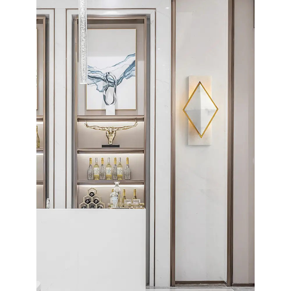 Geometric Alabaster Wall Sconce - Image 6