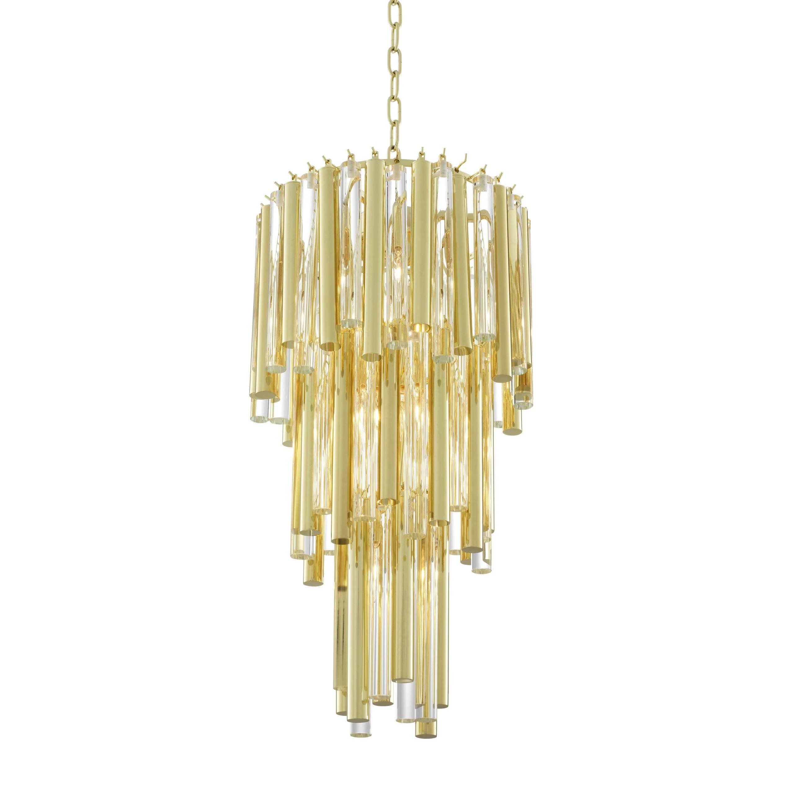Gigi Modern Glass Chandelier [S/L] - [Gold/Nickel] - Image 2