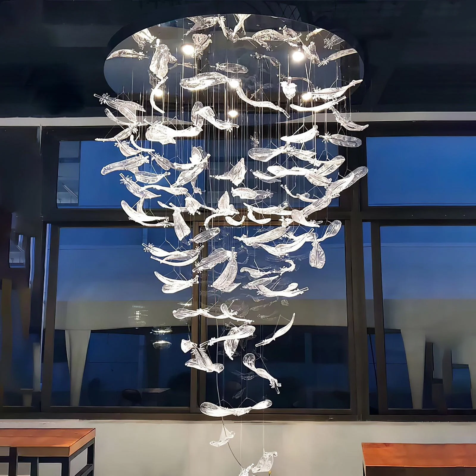 Glass Feathers Flying Chandelier - Image 25