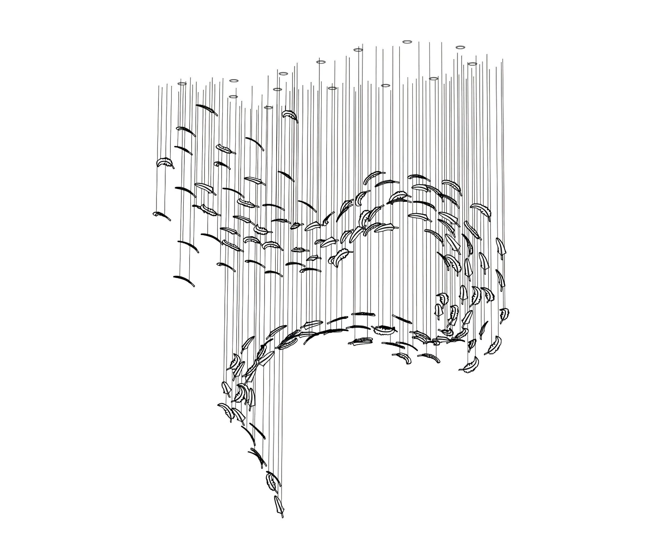Glass Feathers Flying Chandelier - Image 29