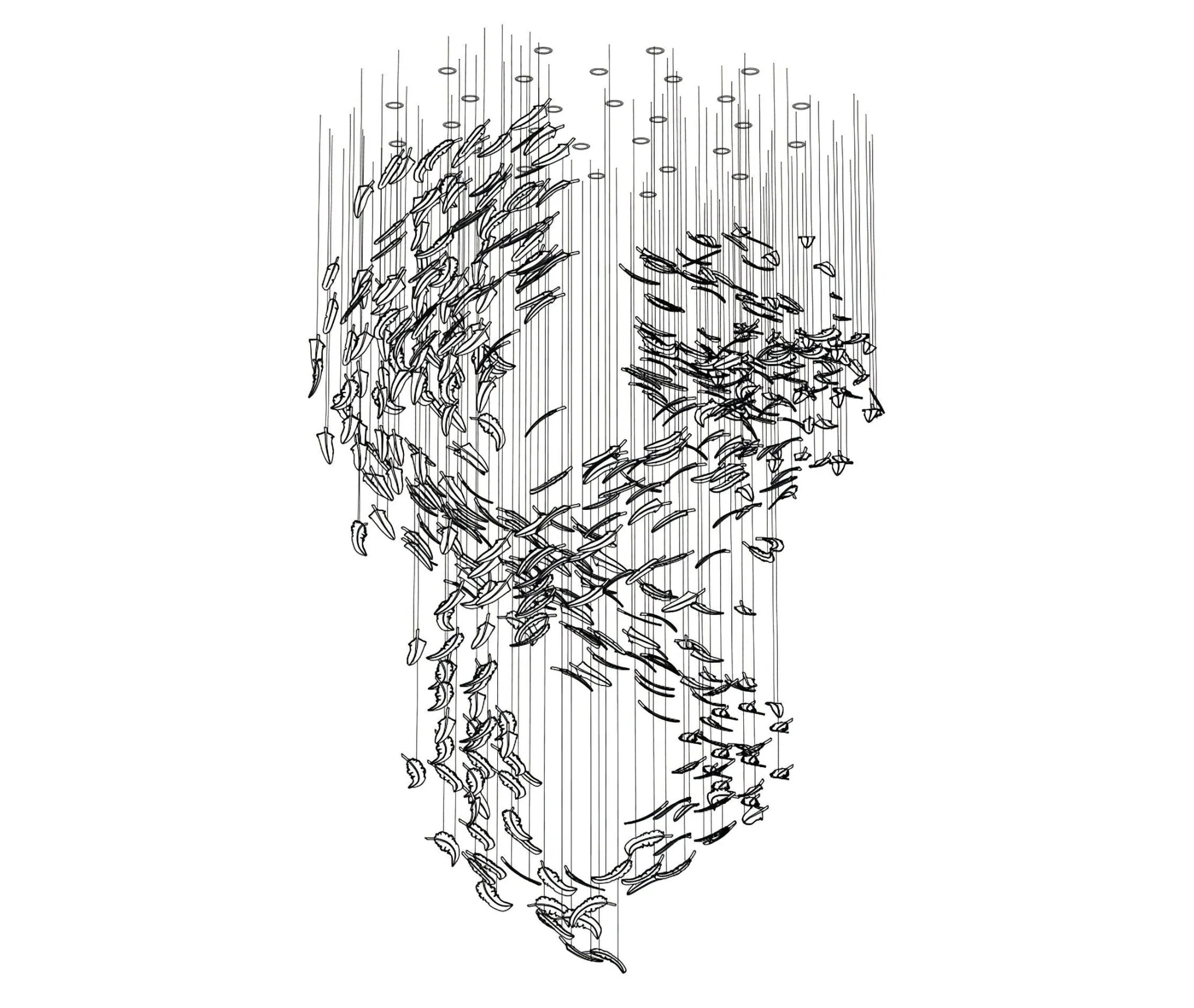 Glass Feathers Flying Chandelier - Image 31