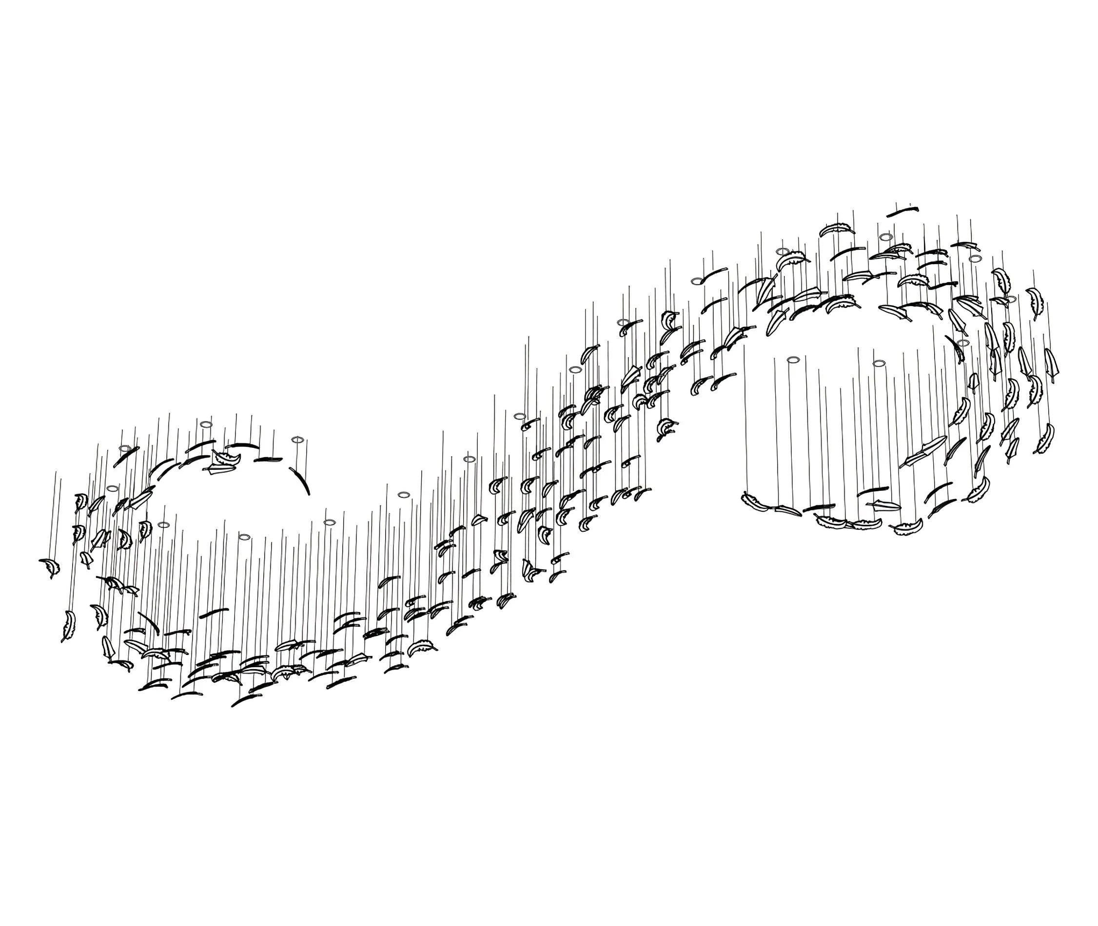 Glass Feathers Flying Chandelier - Image 32
