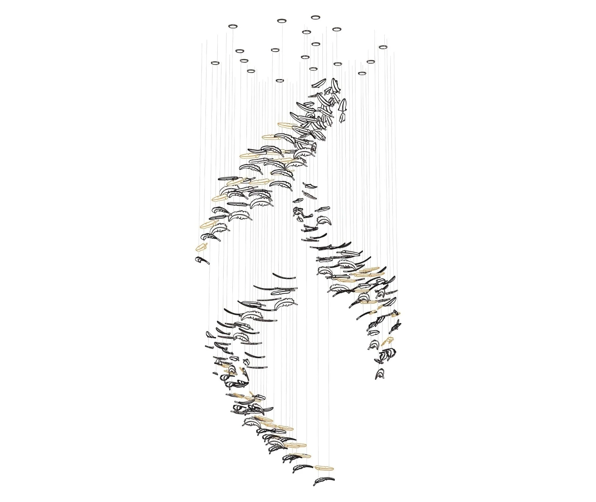 Glass Feathers Flying Chandelier - Image 35
