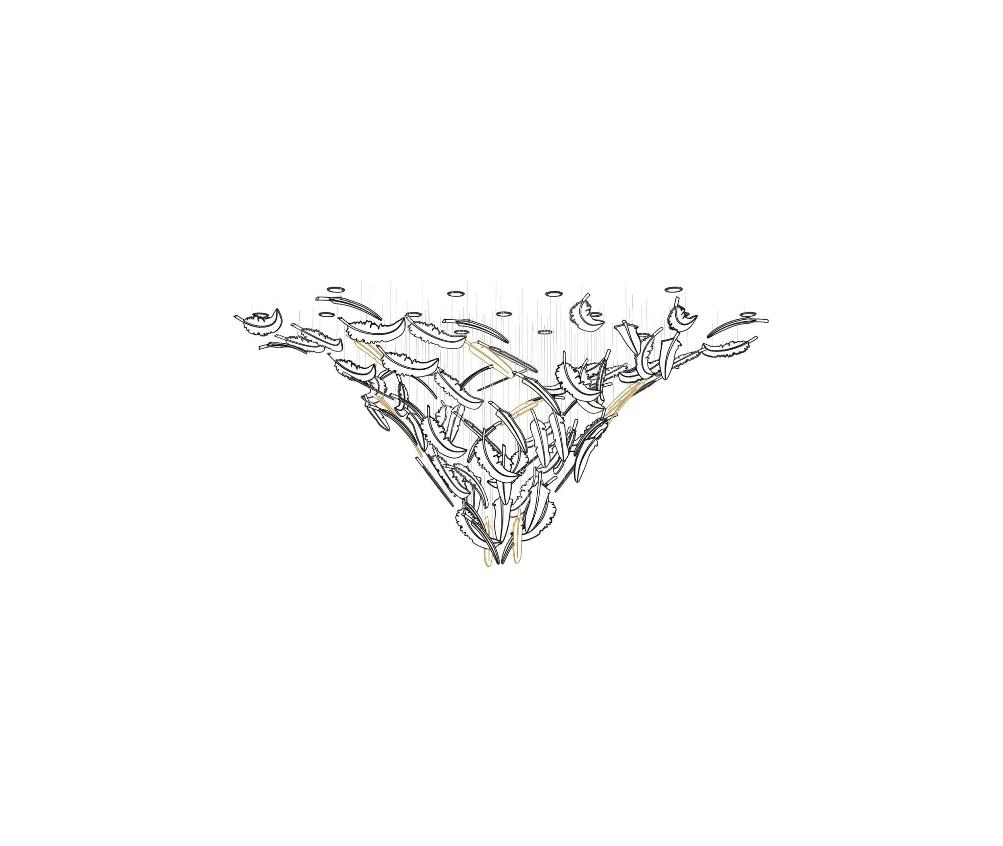 Glass Feathers Flying Chandelier - Image 36