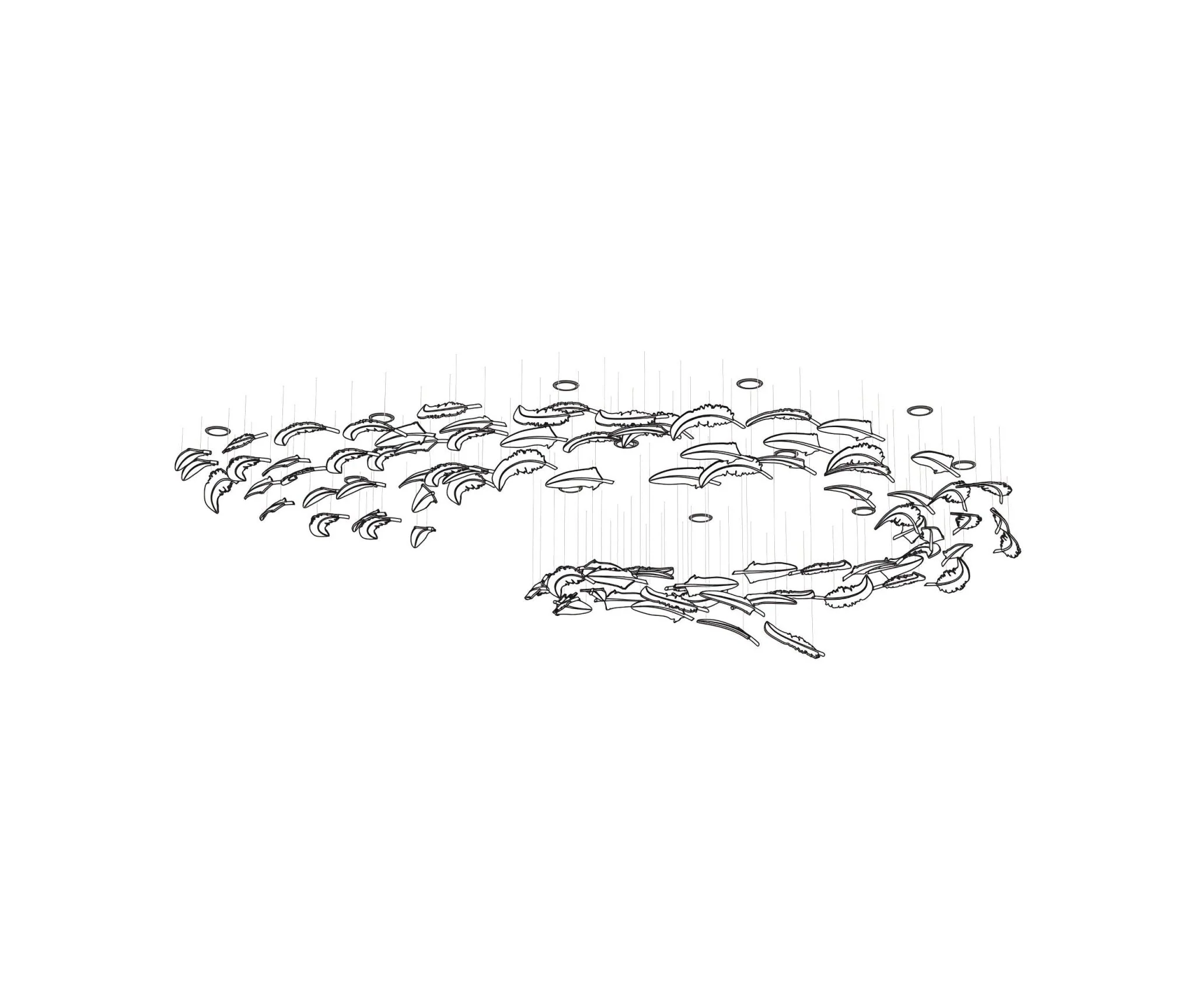 Glass Feathers Flying Chandelier - Image 39