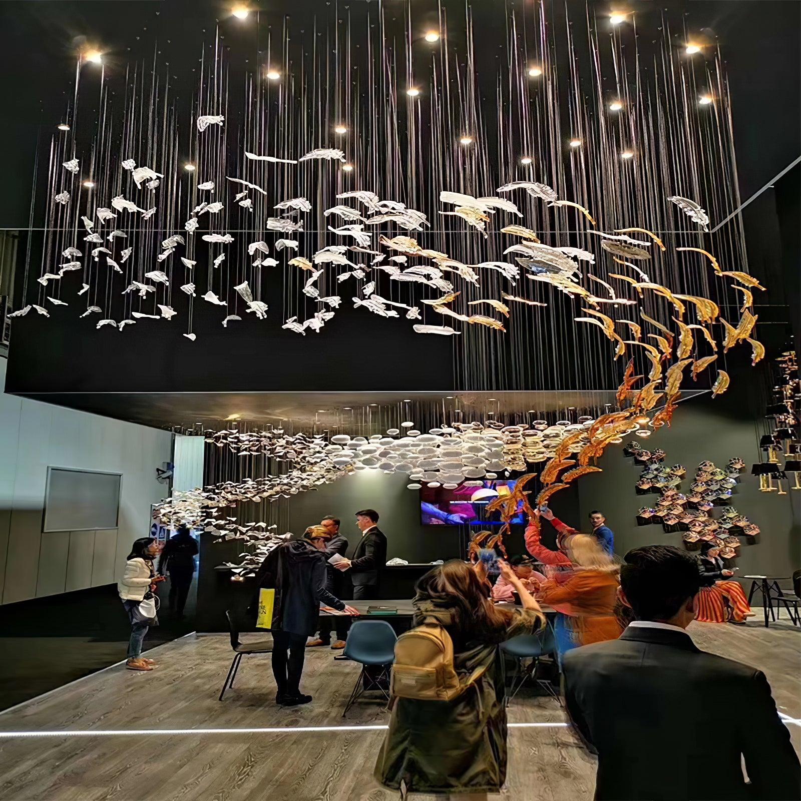 Glass Feathers Flying Chandelier - Image 4