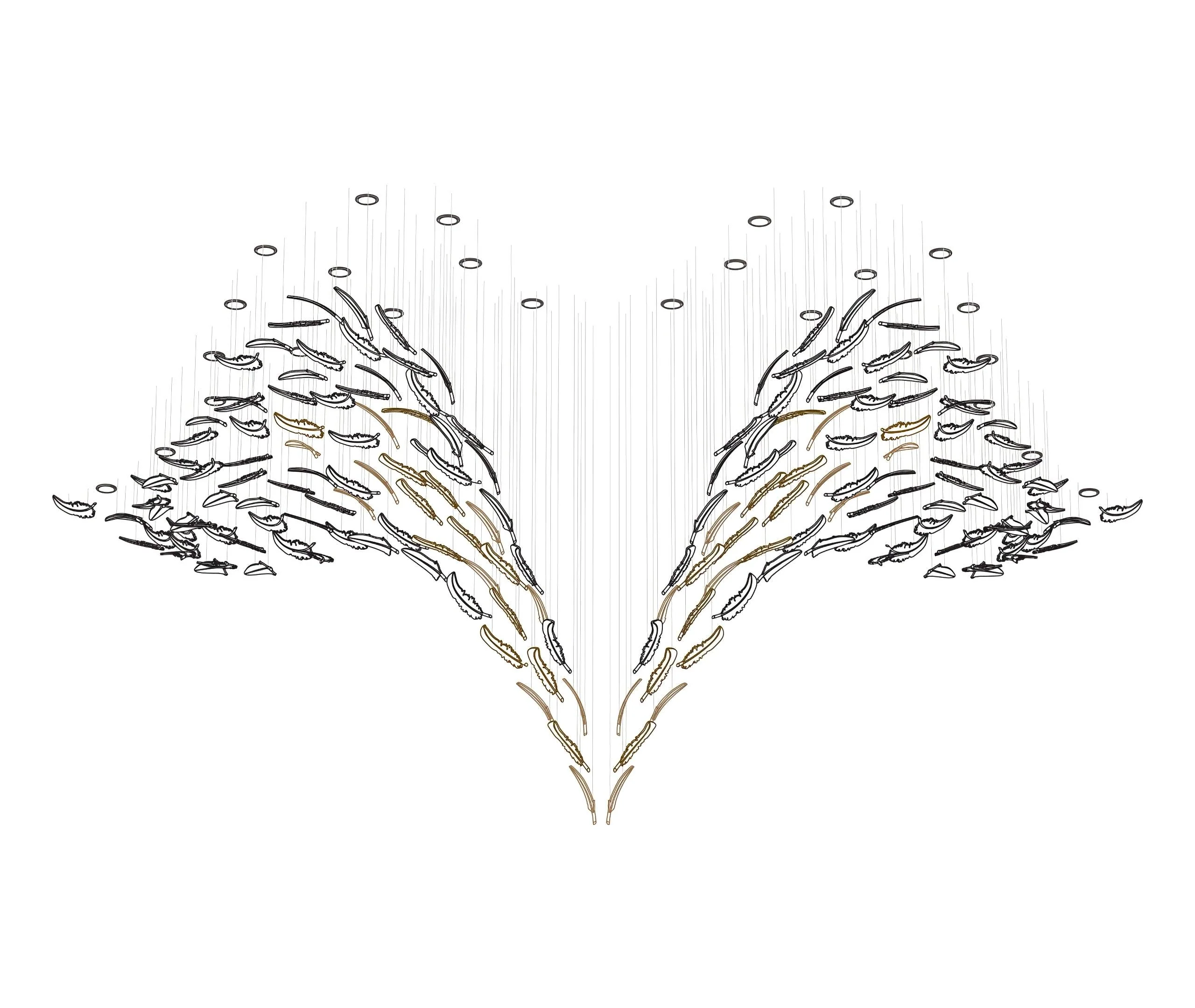 Glass Feathers Flying Chandelier - Image 41