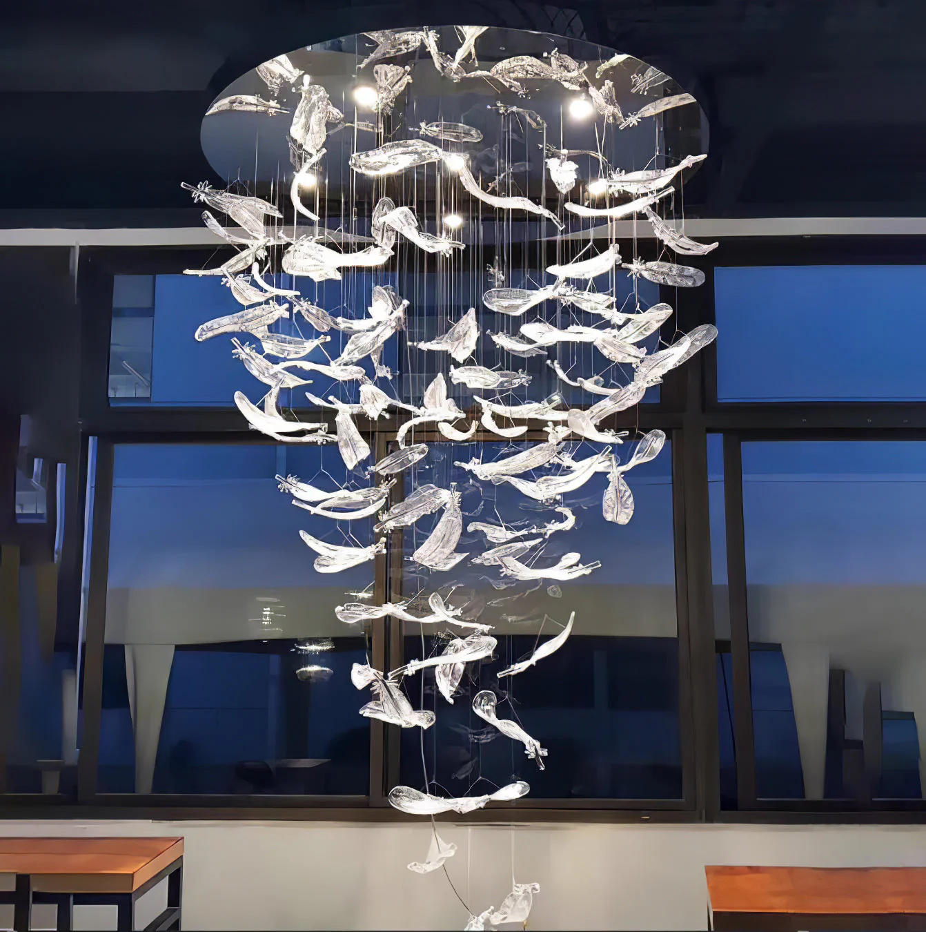 Glass Feathers Flying Chandelier - Image 54